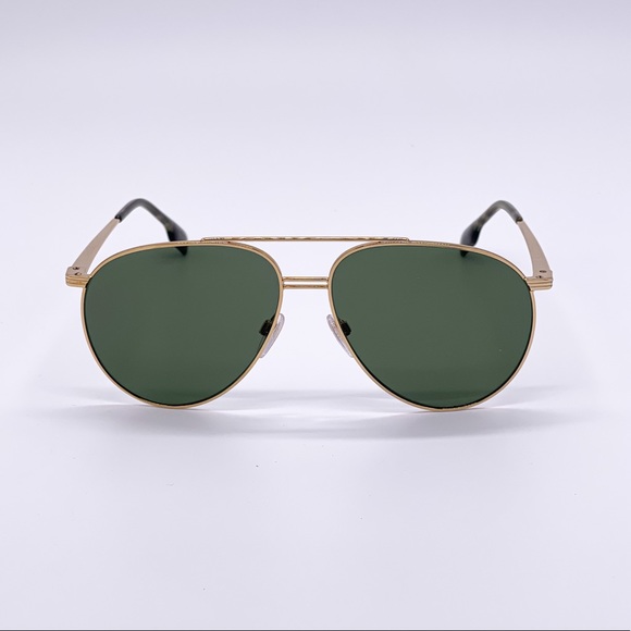NEW BURBERRY BE3108 1017/71 AVIATOR SUNGLASSES BURBERRY B 3108 GREEN GOLD - Picture 4 of 15